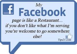 Facebook page like a restaurant