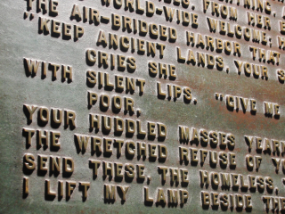 Emma Lazarus plaque detail