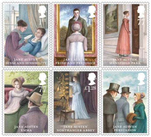 6 Jane Austen Stamps 6 Jane Austen Stamps