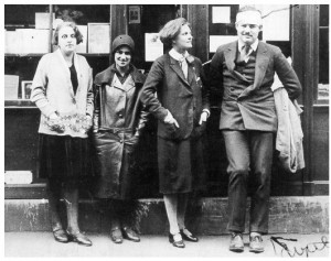 Hemingway before Shakespeare bookstore
