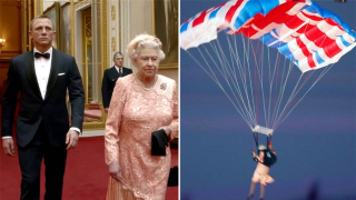 Queen parachuting