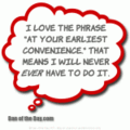 Earliest convenience Earliest convenience