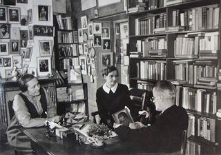 James Joyce with Sylvia Beach & Adrienne_Monnier the two publishers of Ulysses Paris 1938